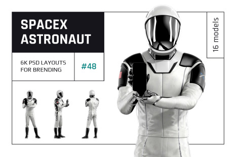 PSD Mockup 3D model SpaceX Astronaut #48