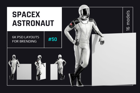 PSD Mockup 3D model SpaceX Astronaut #50