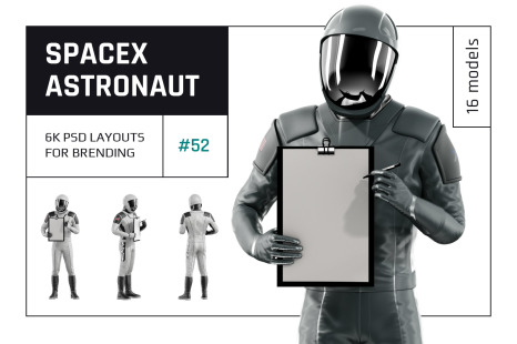 PSD Mockup 3D model SpaceX Astronaut #52