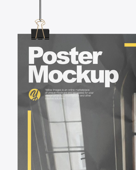 Crumbled A3 Poster with Clip Mockup PSD #2