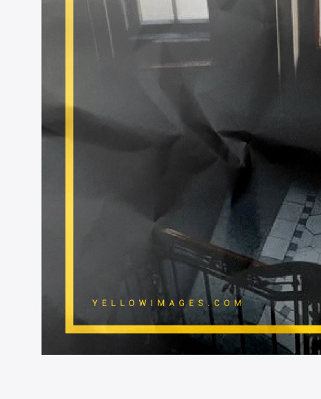 Crumbled A3 Poster with Clip Mockup PSD #1