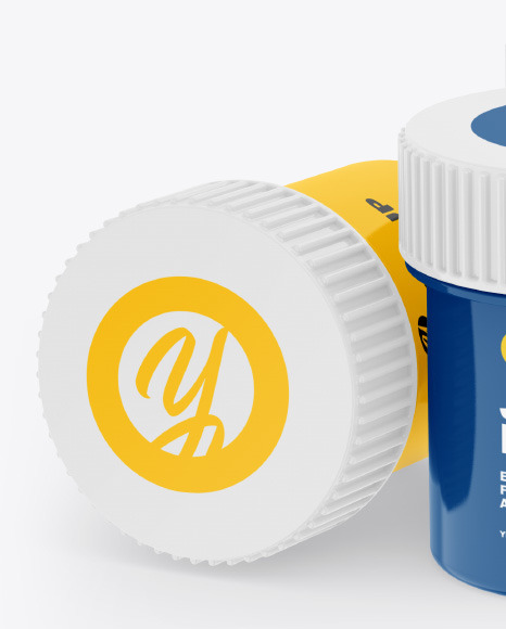 Download Glossy Paint Jars Mockup In Jar Mockups On Yellow Images Object Mockups