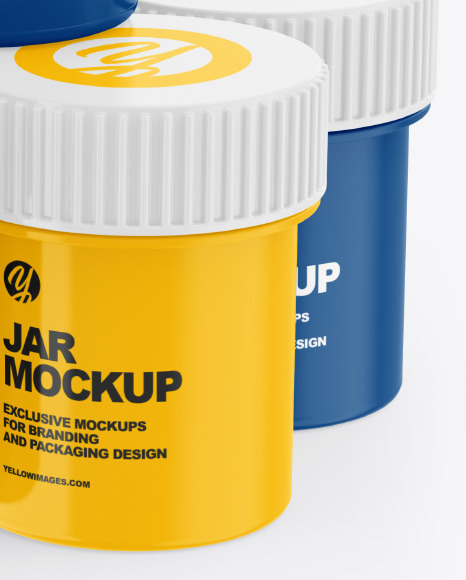 Download Glossy Paint Jars Mockup In Jar Mockups On Yellow Images Object Mockups