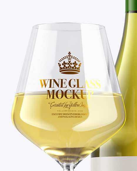 Antique Green Wine Bottle With Glass Mockup PSD #7