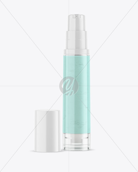 Download Opened Clear Cosmetic Bottle With Pump Mockup In Bottle Mockups On Yellow Images Object Mockups