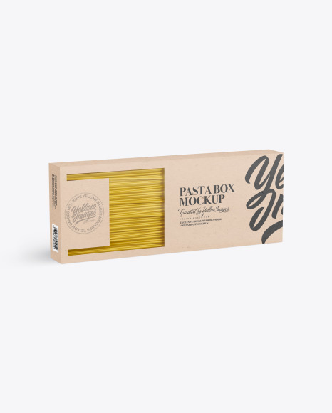 Download Kraft Box With Spaghetti Mockup In Box Mockups On Yellow Images Object Mockups