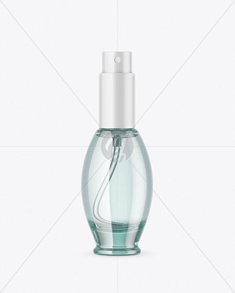 Blue Glass Cosmetic Bottle Mockup PSD #1