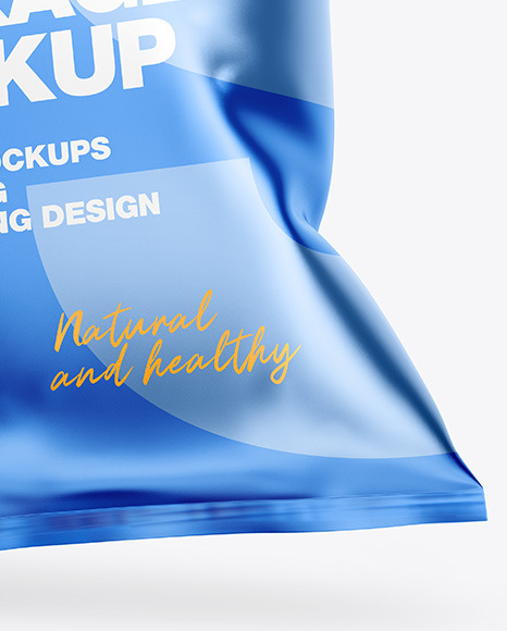 Download Matte Metallic Snack Package Mockup In Flow Pack Mockups On Yellow Images Object Mockups