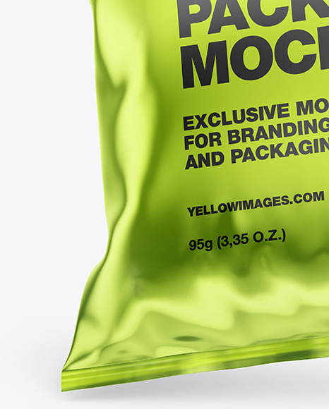 Glossy Metallic Snack Package Mockup PSD #7