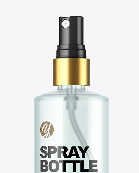 Clear Glass Spray Bottle Mockup PSD #2