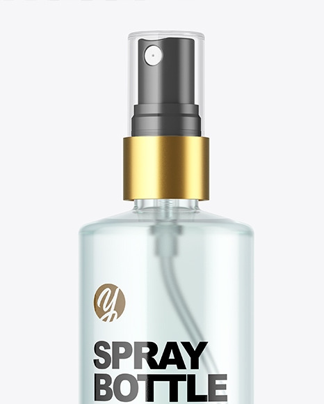 Clear Glass Spray Bottle Mockup PSD #6