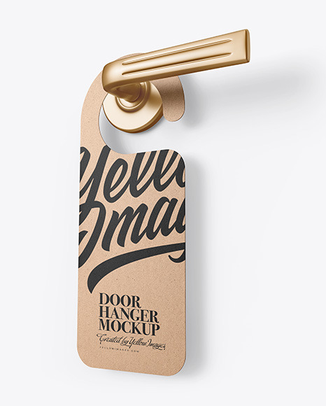 Kraft Door Hanger Mockup PSD #4