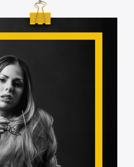 A3 Poster with Clips Mockup PSD #6
