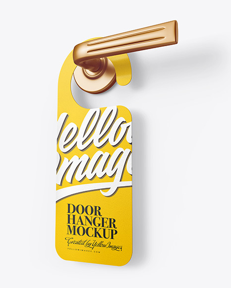 Paper Door Hanger Mockup PSD #2