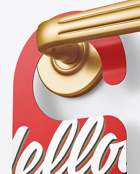 Paper Door Hanger Mockup PSD #1