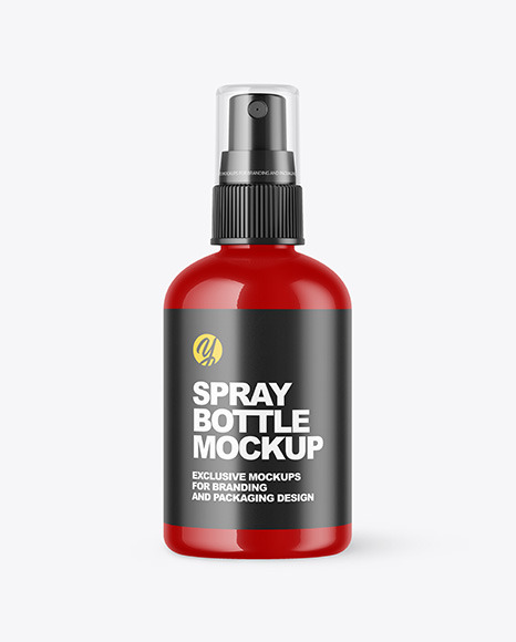 Glossy Spray Bottle Mockup PSD #2