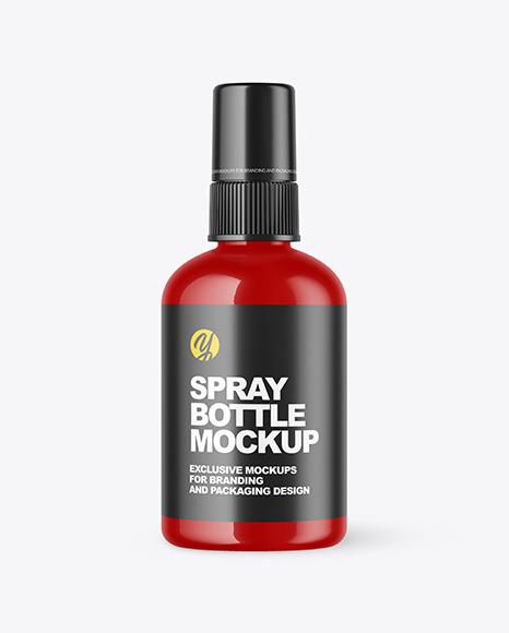Glossy Spray Bottle Mockup PSD #1