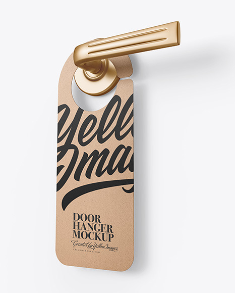 Kraft Door Hanger Mockup PSD #2