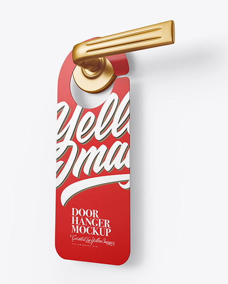 Paper Door Hanger Mockup PSD #2