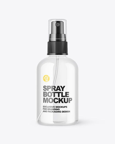 Clear Spray Bottle Mockup PSD #2