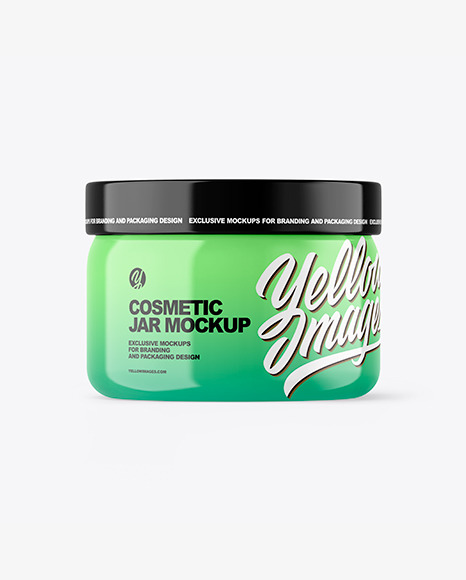 Glossy Plastic Cosmetic Jar Mockup PSD #2