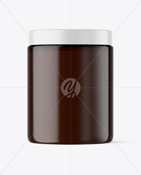 Amber Cosmetic Jar Mockup PSD #1