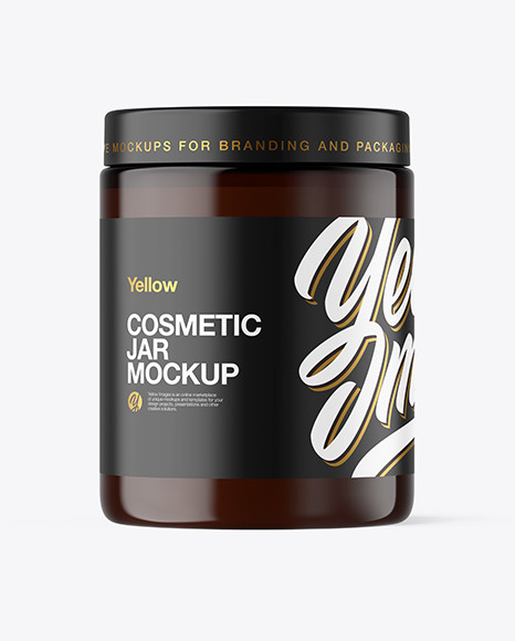 Amber Cosmetic Jar Mockup PSD #2