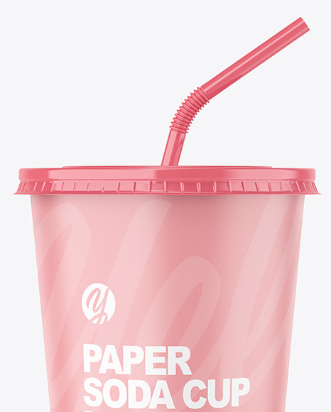 Paper Soda Cup Mockup PSD #1