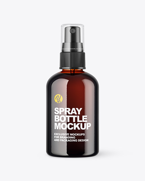 Amber Spray Bottle Mockup PSD #2