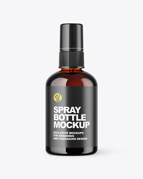 Amber Spray Bottle Mockup PSD #1