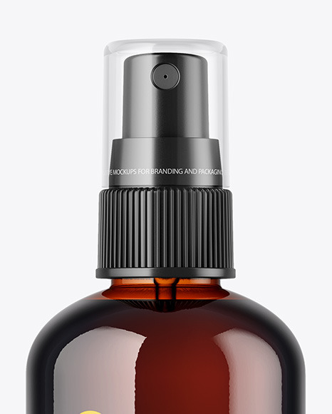 Amber Spray Bottle Mockup PSD #6