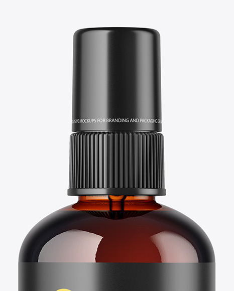 Amber Spray Bottle Mockup PSD #7