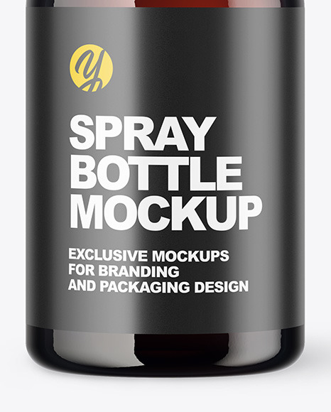 Amber Spray Bottle Mockup PSD #5