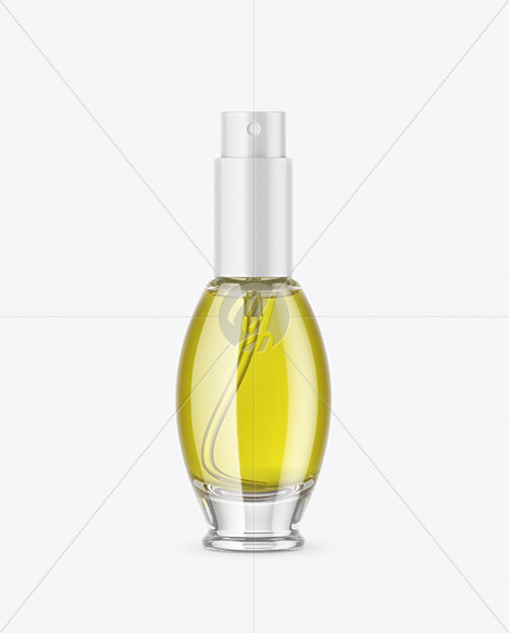 Download Clear Glass Cosmetic Bottle with Oil Mockup Free Mockups
