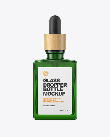 Green Dropper Bottle Mockup PSD #1