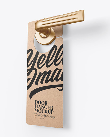 Kraft Door Hanger Mockup