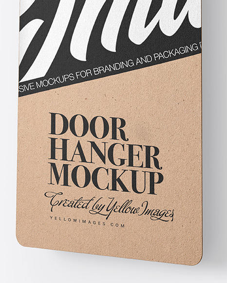Kraft Door Hanger Mockup PSD #6
