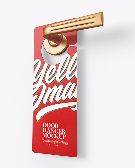 Paper Door Hanger Mockup PSD #2