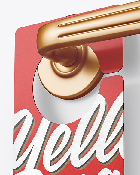 Paper Door Hanger Mockup PSD #1