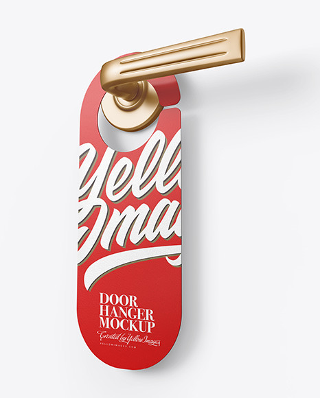 Paper Door Hanger Mockup PSD #2