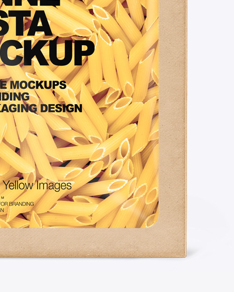 Kraft Box with Penne Pasta Mockup PSD #4