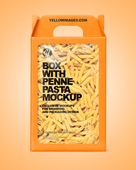 Kraft Box with Penne Pasta Mockup PSD #5