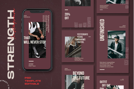 Strength - Instagram Stories &amp; Post Template