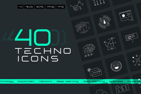 40 Unique Technology Icons