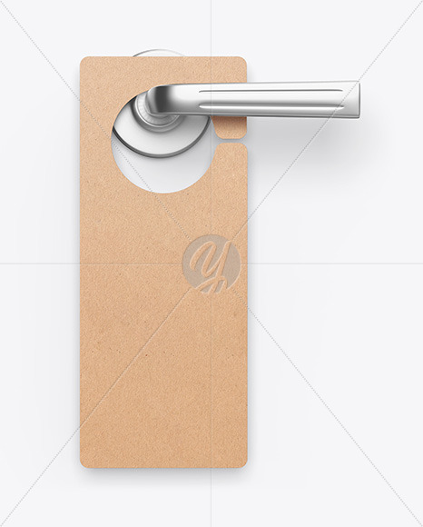 Download Kraft Door Hanger Mockup In Stationery Mockups On Yellow Images Object Mockups