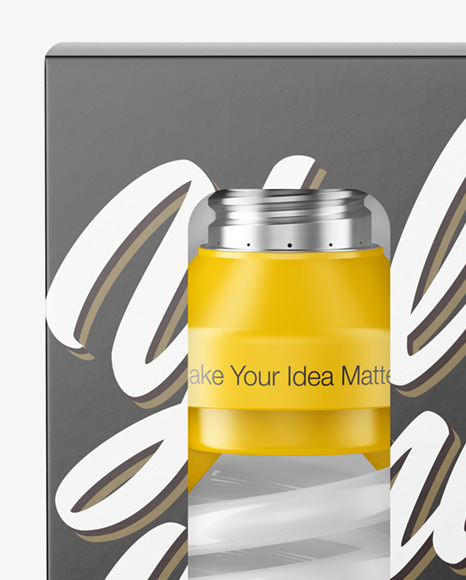 Download Paper Box With Lamp Mockup In Box Mockups On Yellow Images Object Mockups