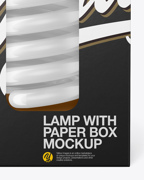 Download Paper Box With Lamp Mockup In Box Mockups On Yellow Images Object Mockups