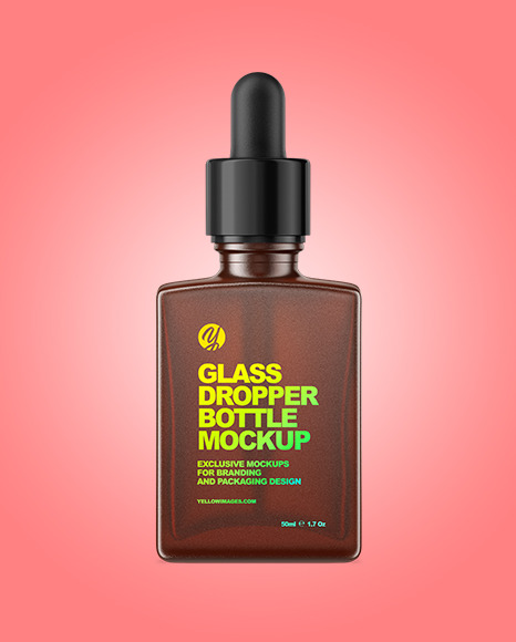 Amber Dropper Bottle Mockup PSD #2
