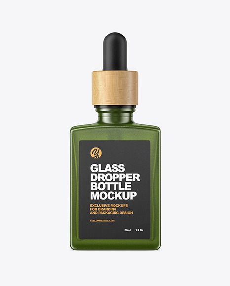 Amber Dropper Bottle Mockup PSD #1