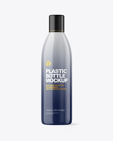 Glossy Plastic Bottle Mockup